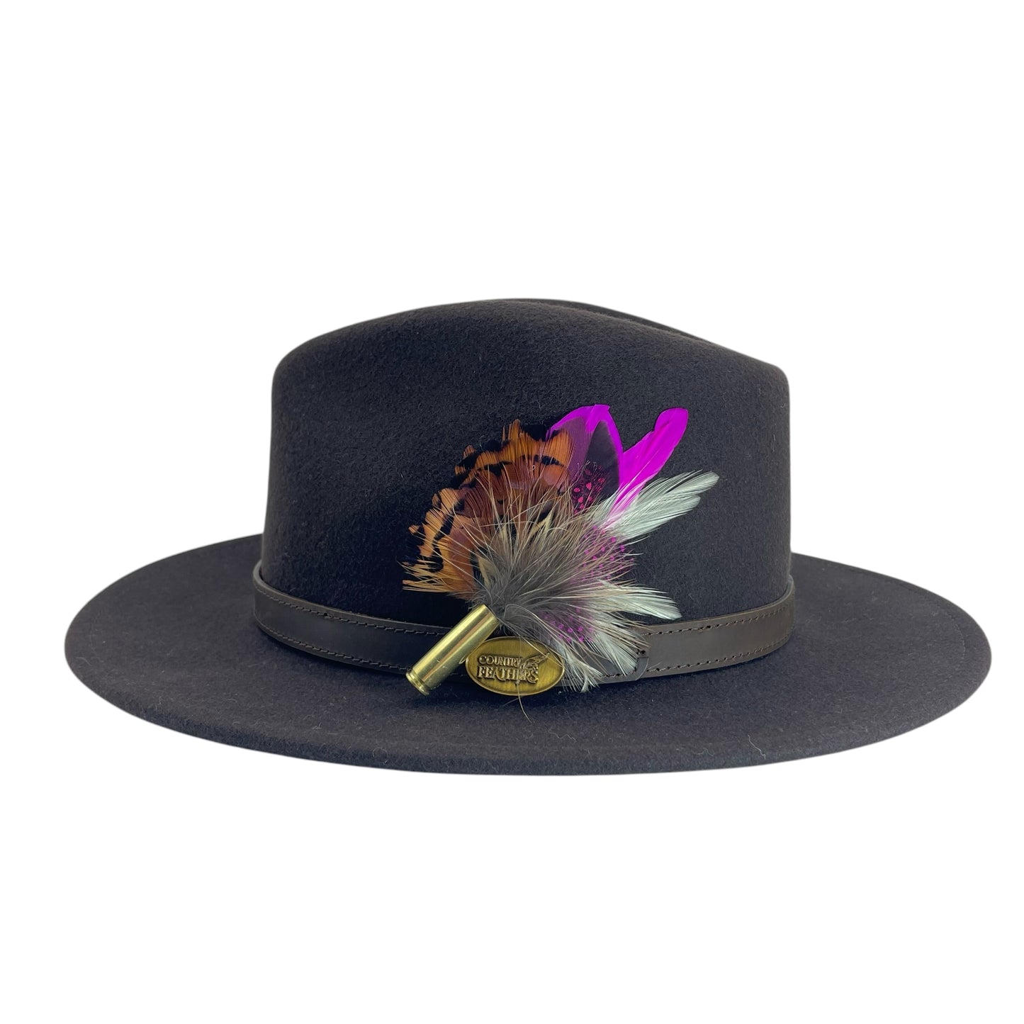 Cerise & Natural Feather Hat Pin (CFP726)