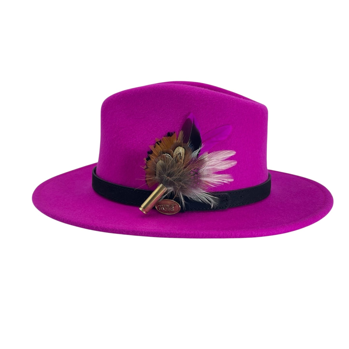 Cerise & Natural Feather Hat Pin (CFP727)