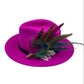 Peacock, Cerise & Green Feather Hat Pin (CFP471)