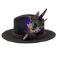 Peacock, Purple & Natural Feather Hat Pin (CFP436)
