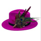 Peacock, Wine & Natural Feather Hat Pin (CFP419)