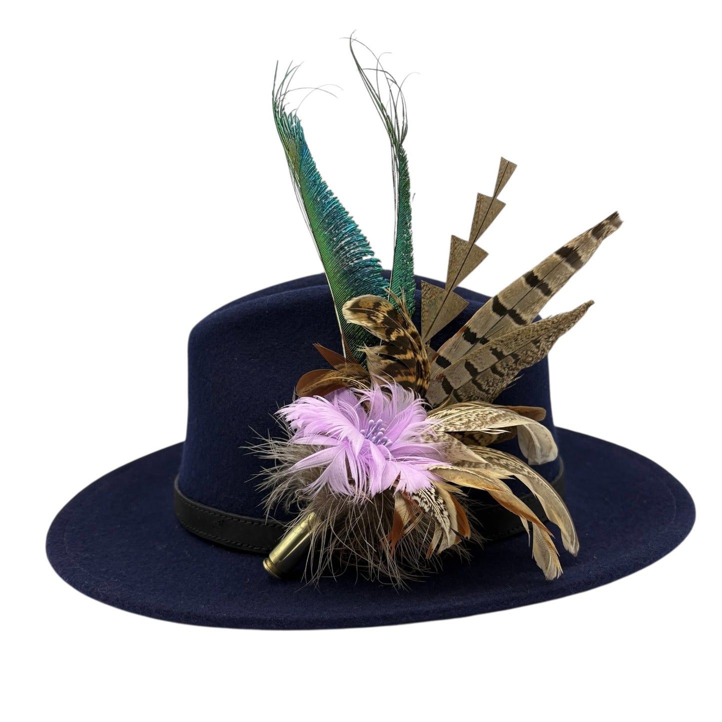 Lilac, teal and natural Feather Hat Pin (CFP559)