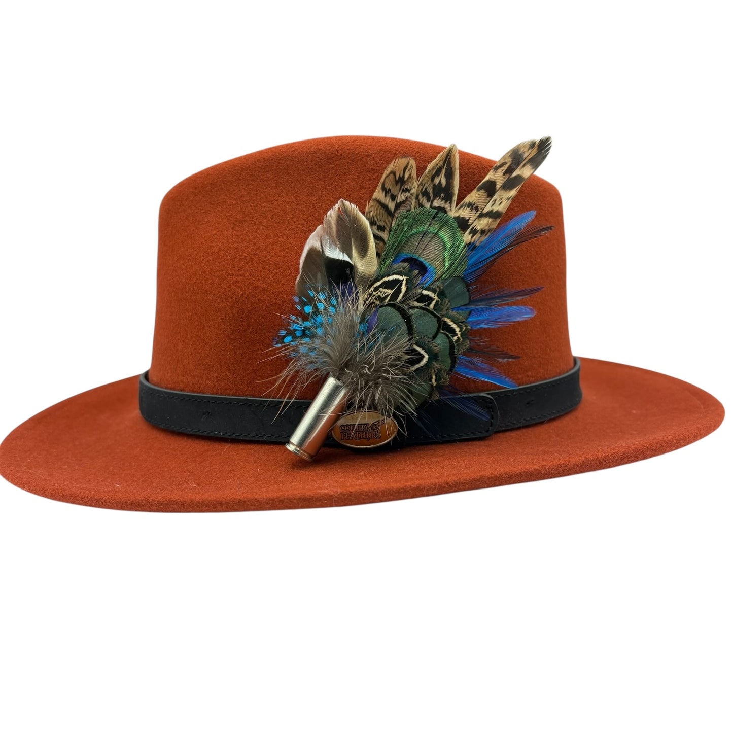 Turquoise, navy, green and natural Feather Hat Pin (CFP819) (Copy)