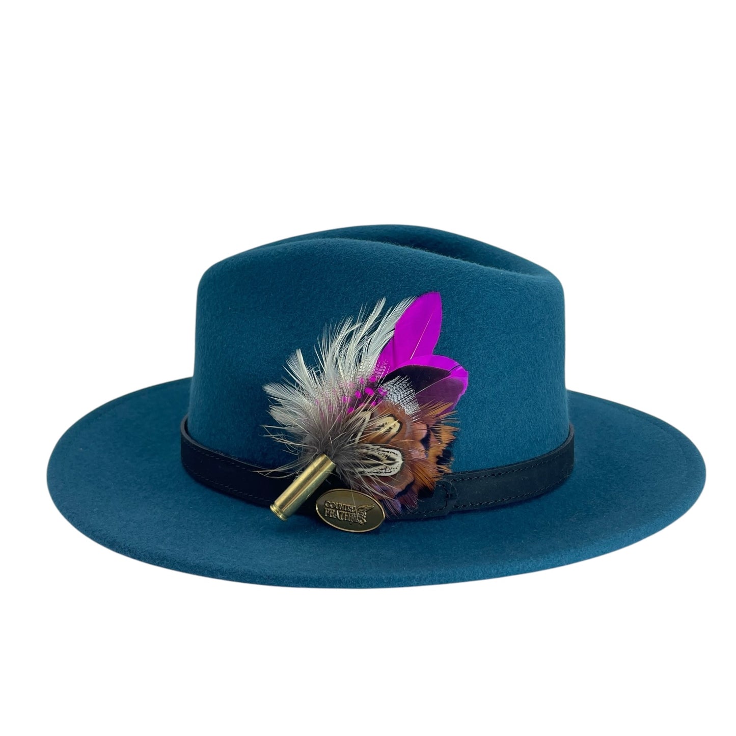 Cerise & Natural Feather Hat Pin (CFP725)