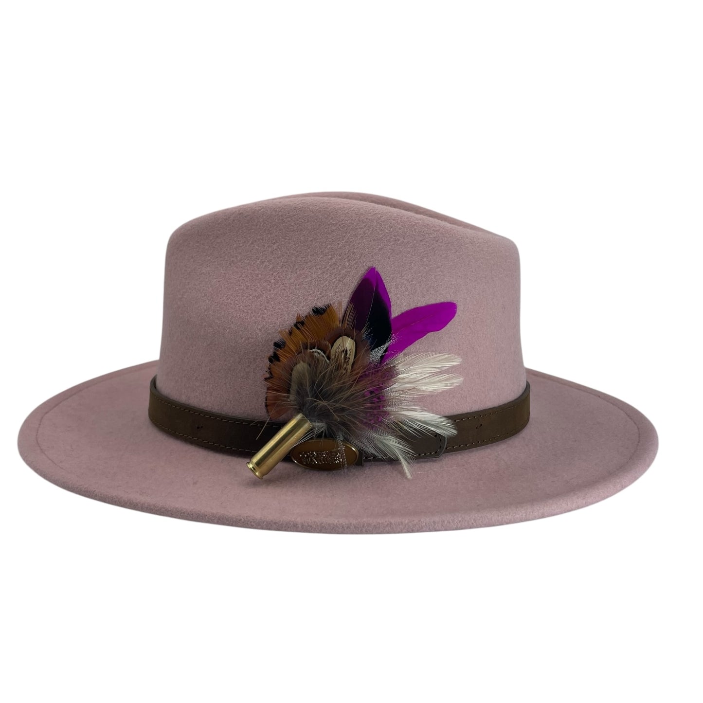 Cerise & Natural Feather Hat Pin (CFP727)