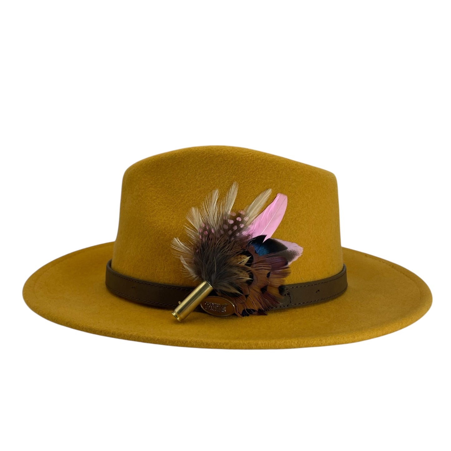 Pink & Natural Feather Hat Pin (CFP729)