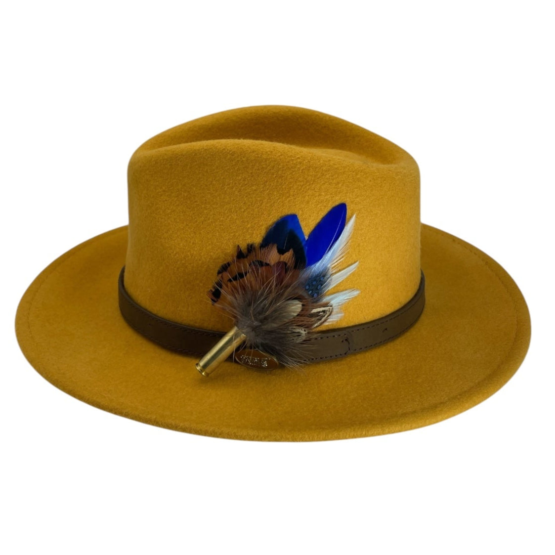 Blue & Natural Feather Hat Pin (CFP731)