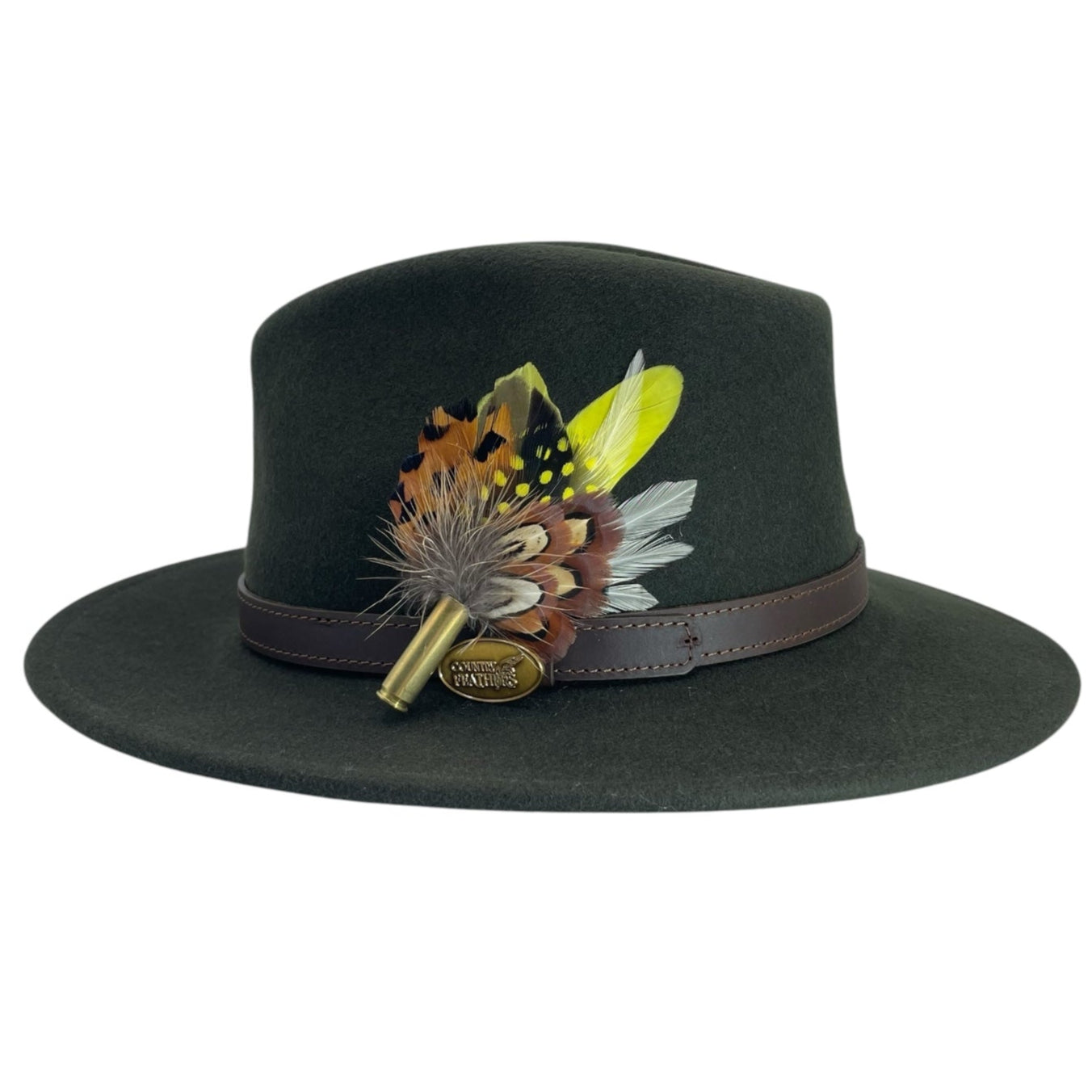 Yellow, White & Natural Feather Hat Pin (CFP740)