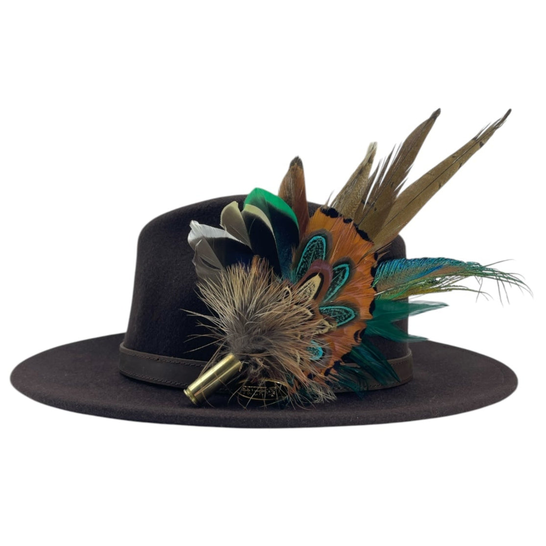 Teal & Natural Feather Hat Pin (CFP764) (