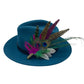 Peacock, Cerise & Green Feather Hat Pin (CFP471)