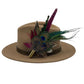 Peacock, Wine & Natural Feather Hat Pin (CFP419)