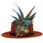 Wine, teal, green & natural Feather Hat Pin (CFP799)