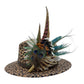 Teal, brown, green, cream & natural Feather Hat Pin (CFP795)