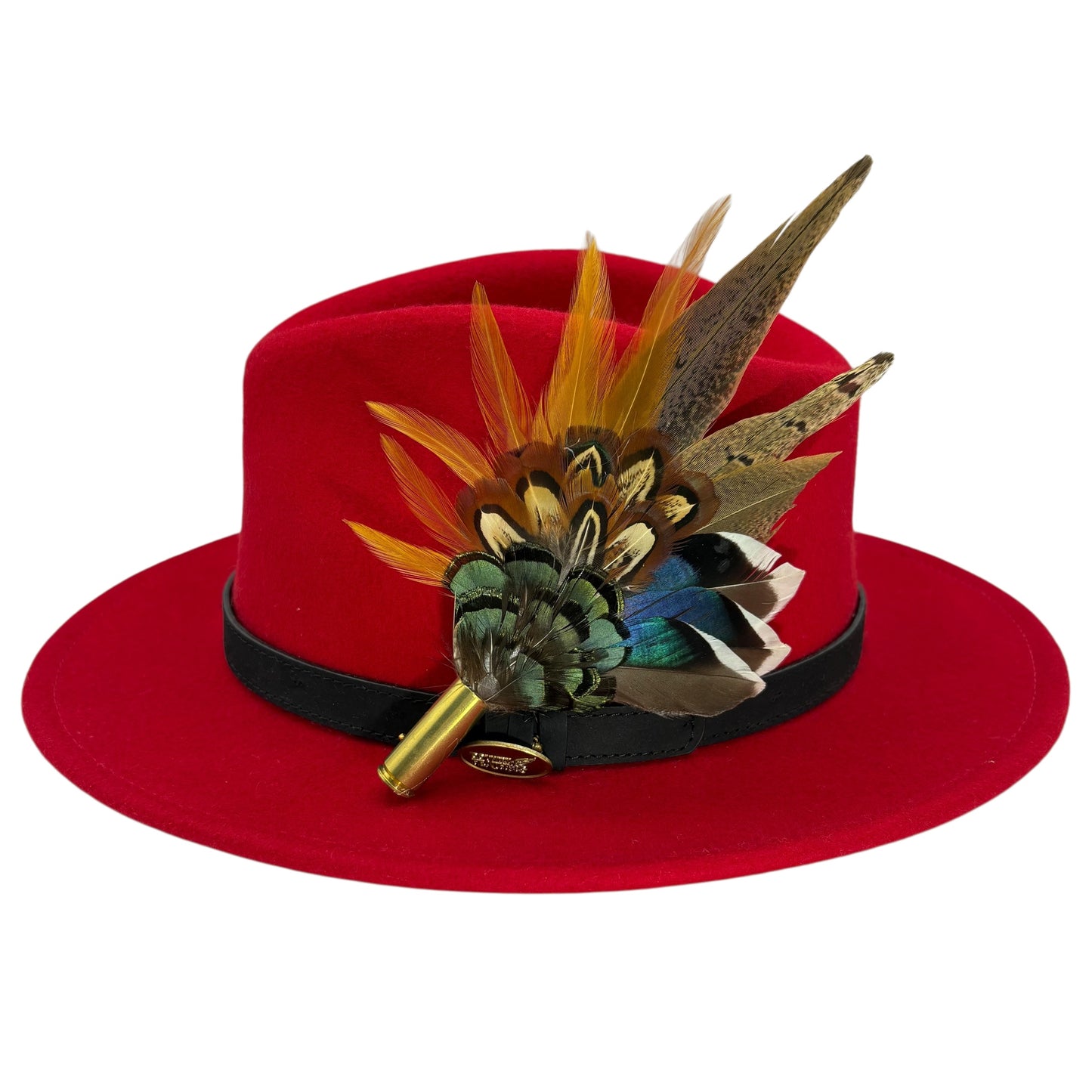 Rust, brown & natural Feather Hat Pin (CFP809)