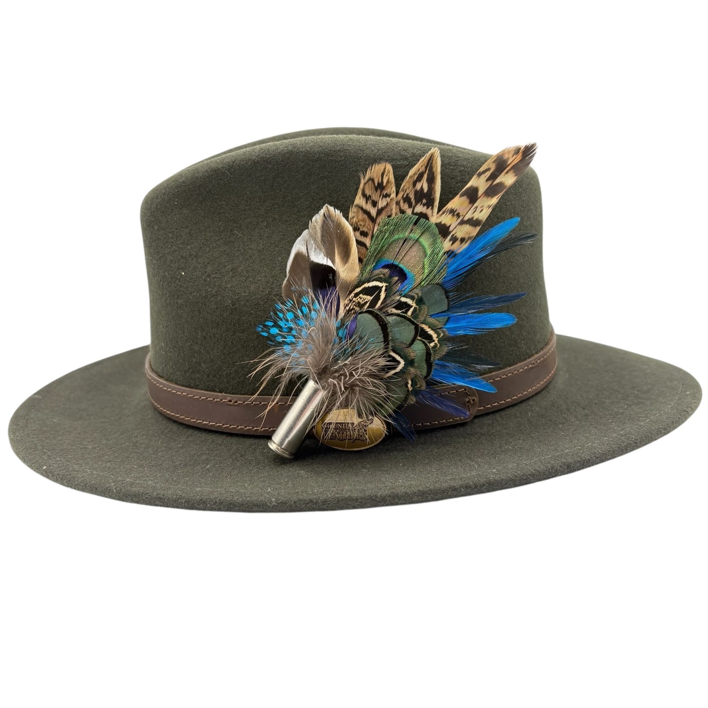 Turquoise, navy, green and natural Feather Hat Pin (CFP819) (Copy)