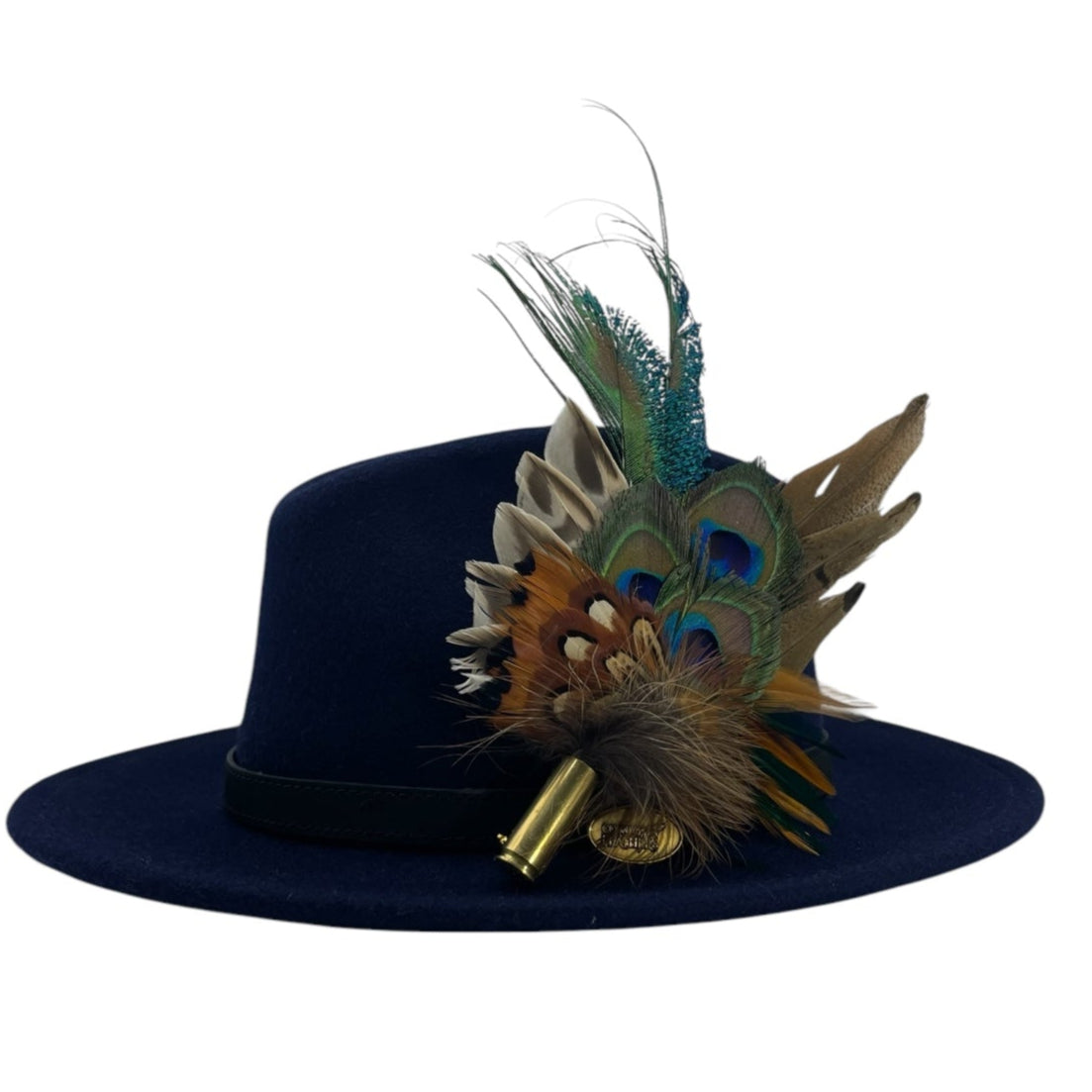 Peacock, Rust & Natural Feather Hat Pin (CFP757)