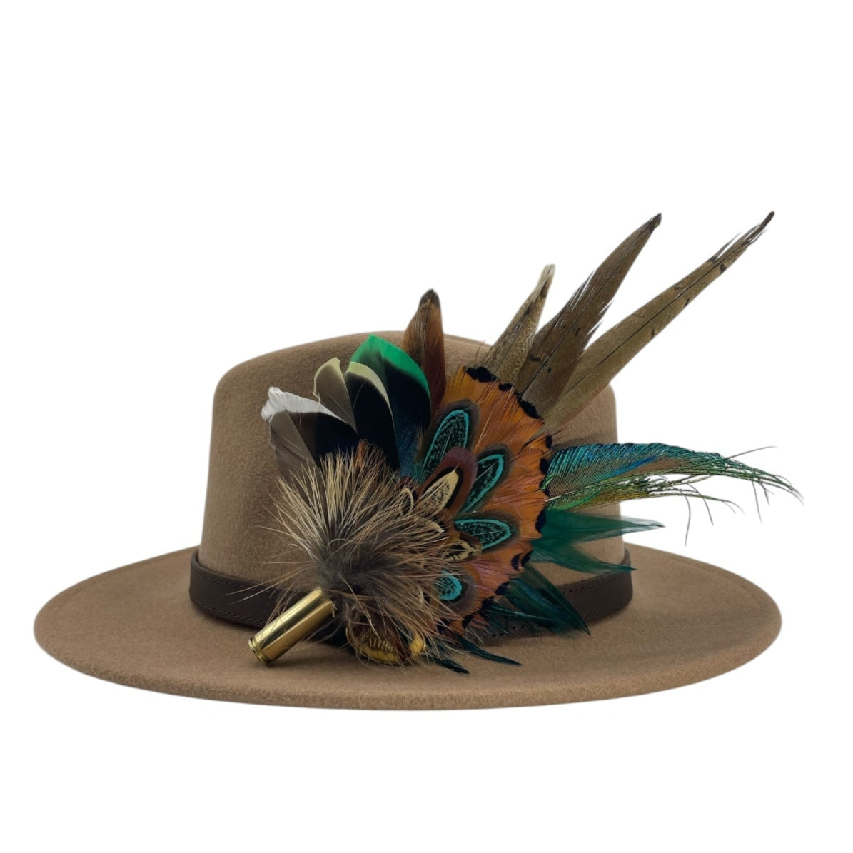 Teal & Natural Feather Hat Pin (CFP764) (