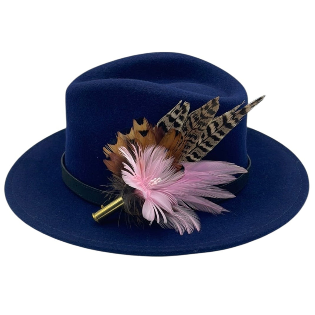 Pale Pink & Natural Feather Hat Pin (CFP474)