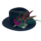 Peacock, Cerise & Green Feather Hat Pin (CFP471)