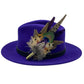 Peacock, Purple & Natural Feather Hat Pin (CFP434)