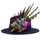 Navy, natural, cerise pink & white Feather Hat Pin (CFP793)