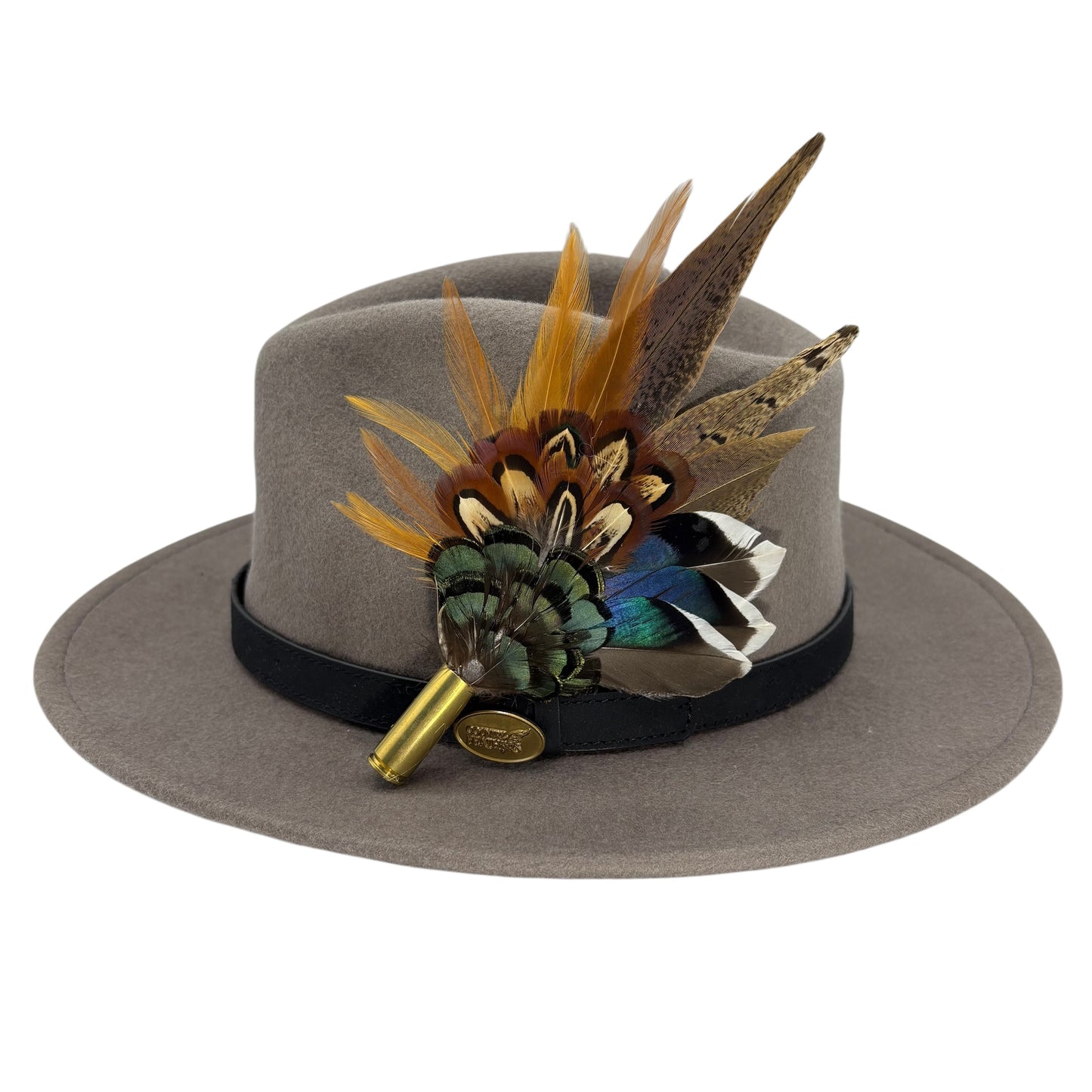 Rust, brown & natural Feather Hat Pin (CFP809)