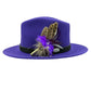 EX DISPLAY REDUCED PRICE. Purple, white and natural Feather Hat Pin (CFP644)