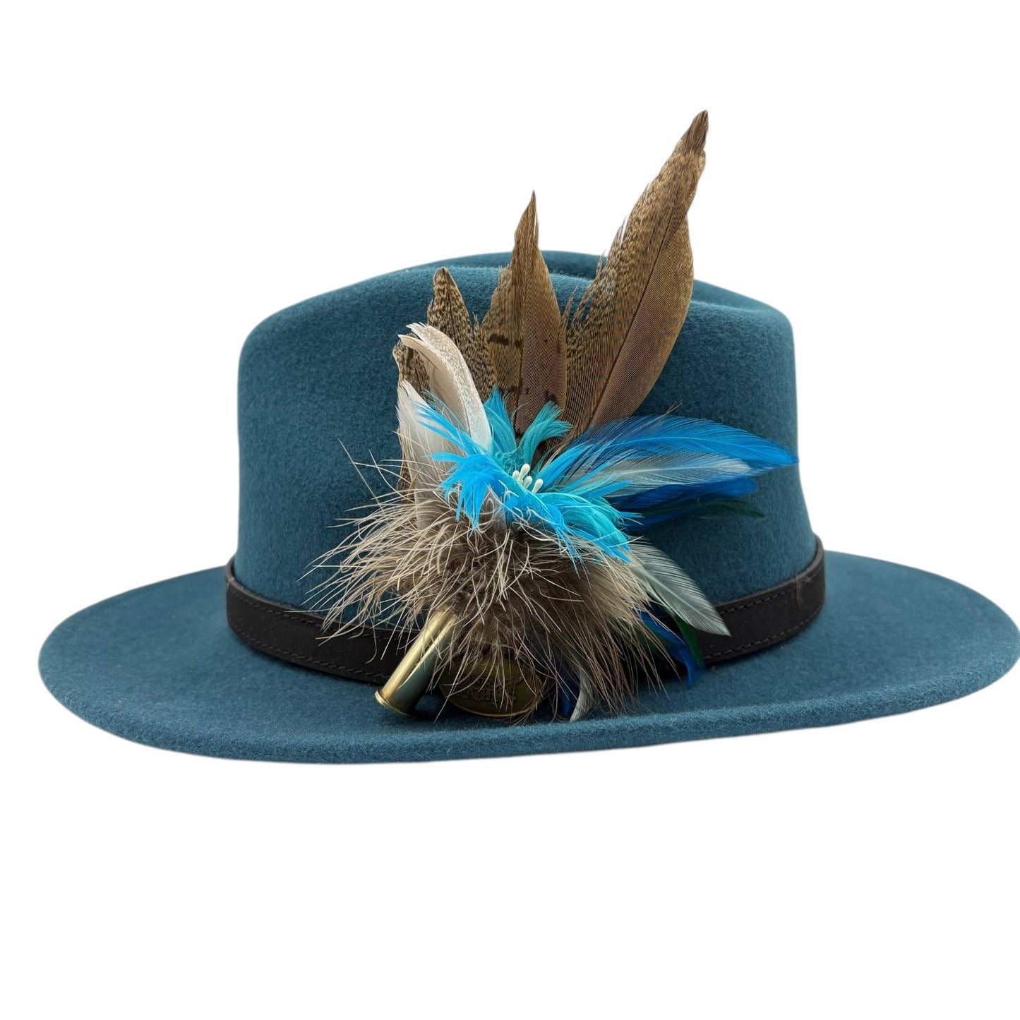 Teal and Natural Hat Pin (CFP516)
