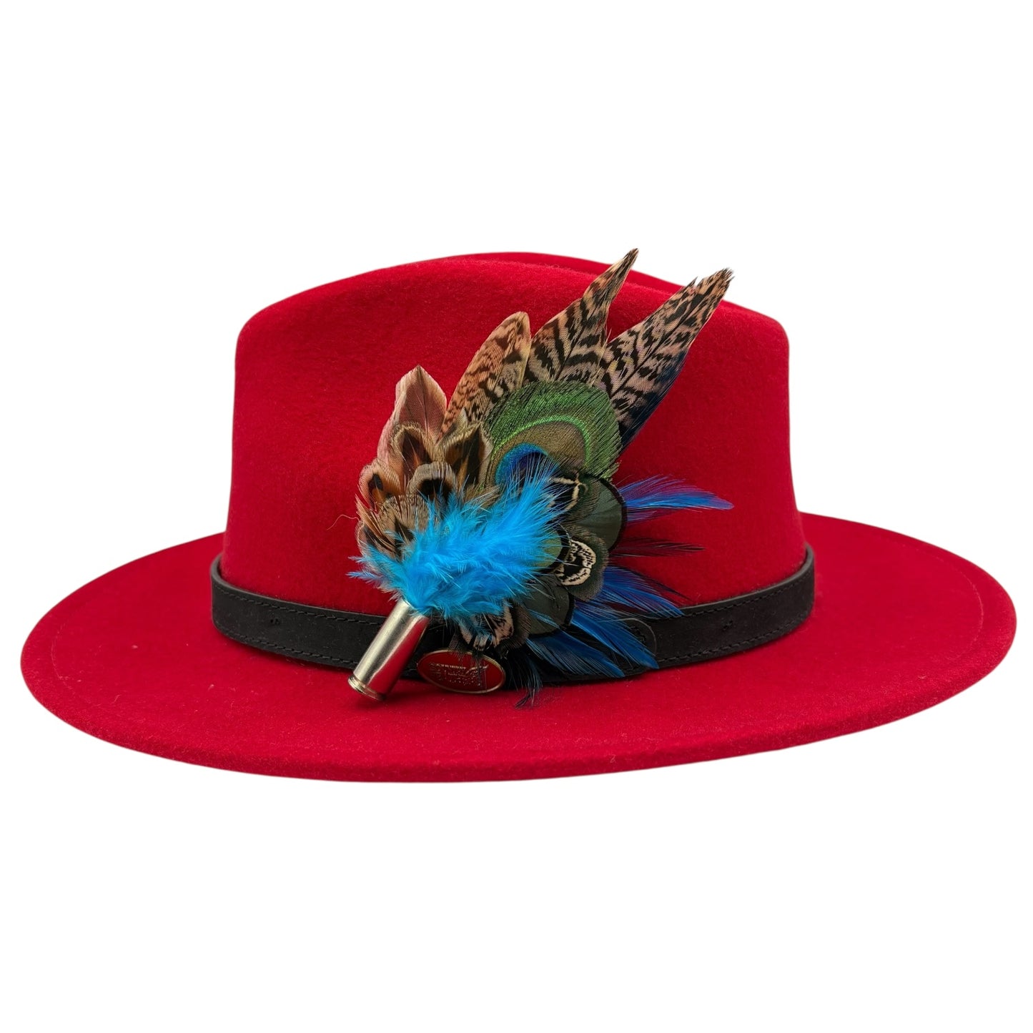 Teal, blue, green and natural Feather Hat Pin (CFP818)