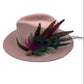 Peacock, Cerise & Green Feather Hat Pin (CFP471)