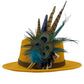 Navy, Green & natural Feather Hat Pin (CFP797)