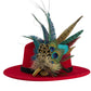 Wine, teal, green & natural Feather Hat Pin (CFP799)