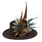 Teal, brown, green, cream & natural Feather Hat Pin (CFP795)