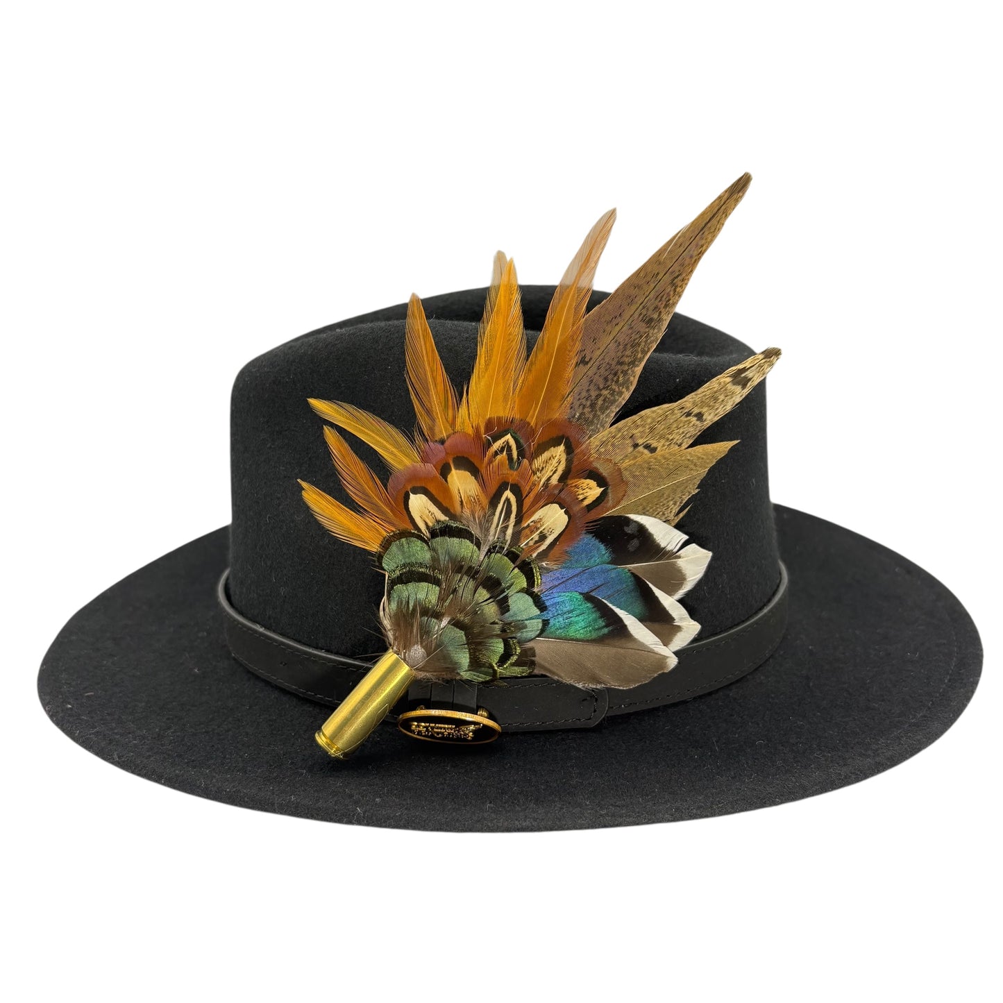 Rust, brown & natural Feather Hat Pin (CFP809)