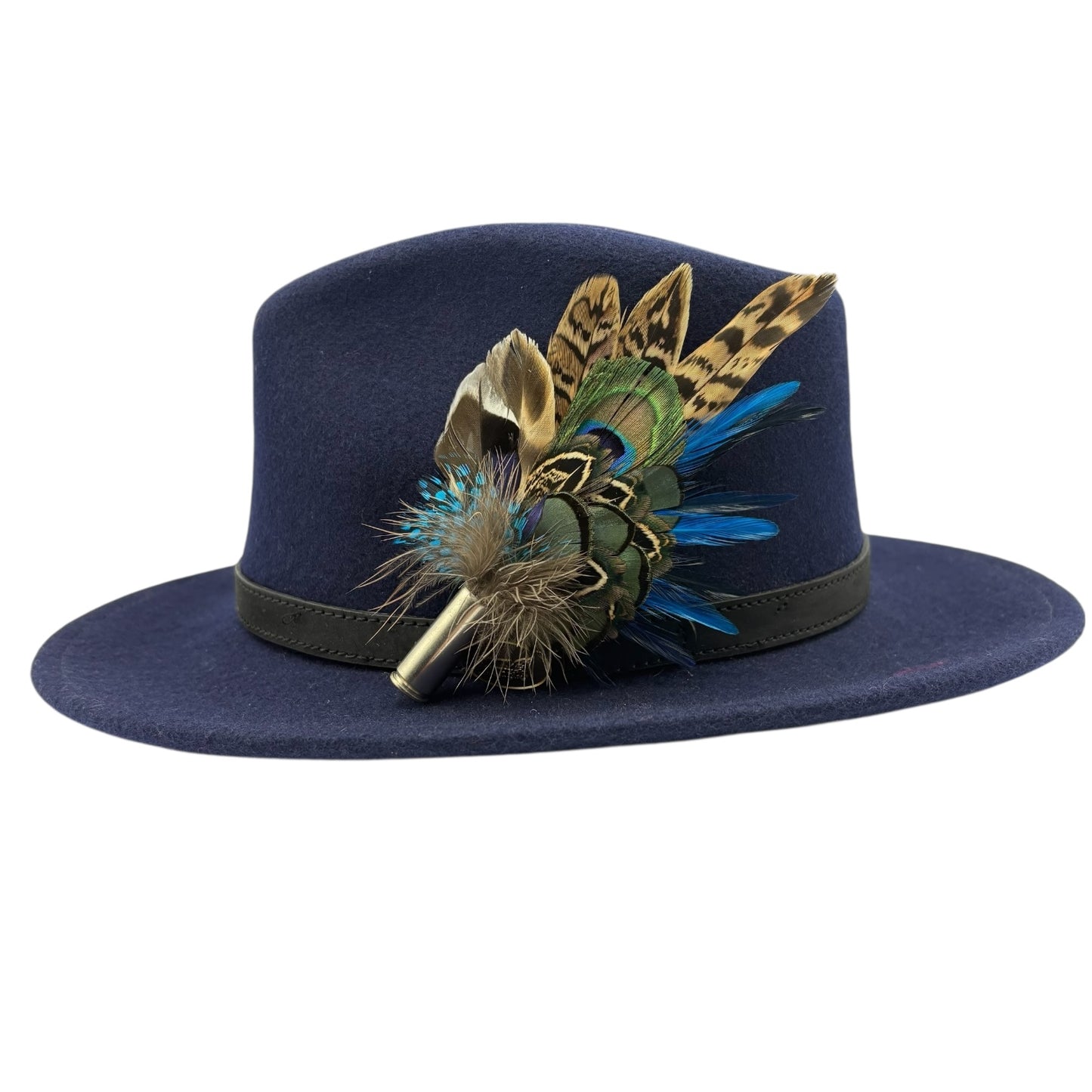 Turquoise, navy, green and natural Feather Hat Pin (CFP819) (Copy)