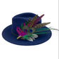 Peacock, Cerise & Green Feather Hat Pin (CFP471)
