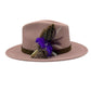 EX DISPLAY REDUCED PRICE. Purple, white and natural Feather Hat Pin (CFP644)