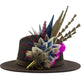 Navy, natural, cerise pink & white Feather Hat Pin (CFP793)