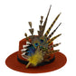 Gold, brown, blue & natural Feather Hat Pin (CFP807)