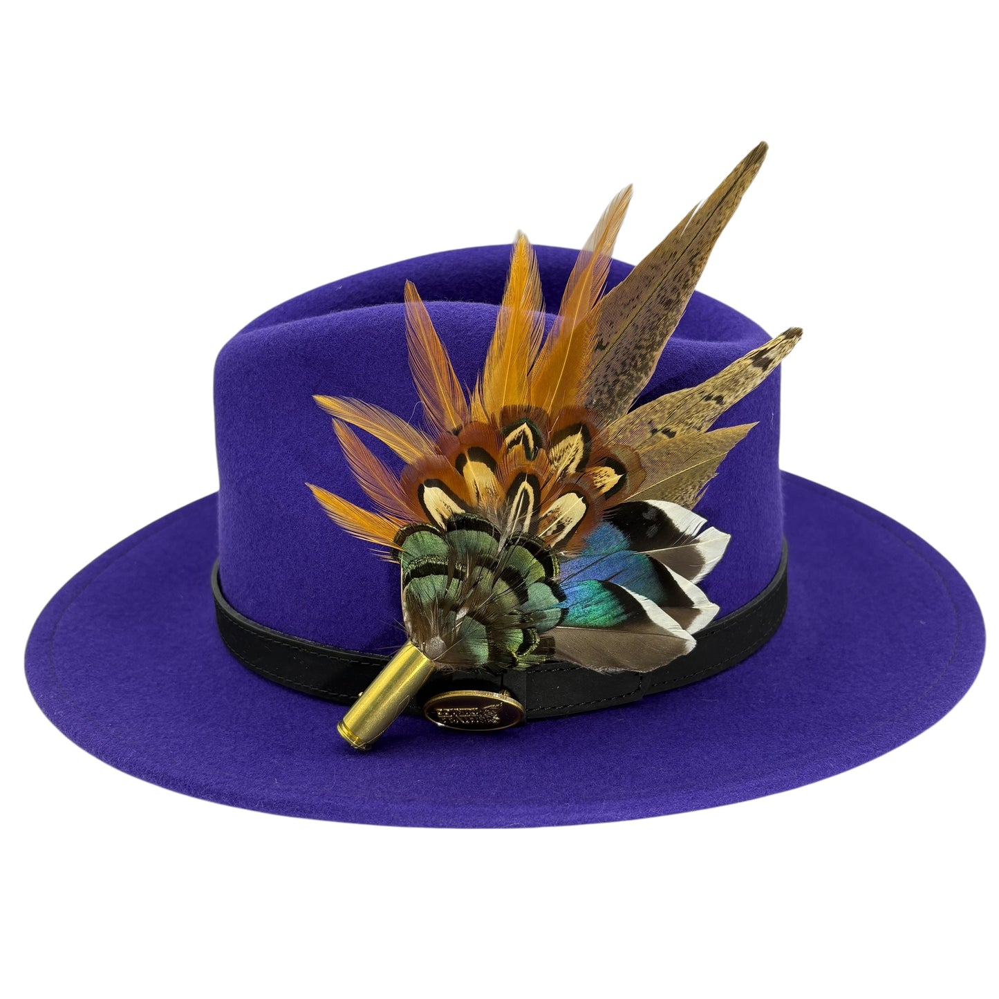 Rust, brown & natural Feather Hat Pin (CFP809)