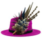 Navy, natural, cerise pink & white Feather Hat Pin (CFP793)