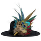 Wine, teal, green & natural Feather Hat Pin (CFP799)