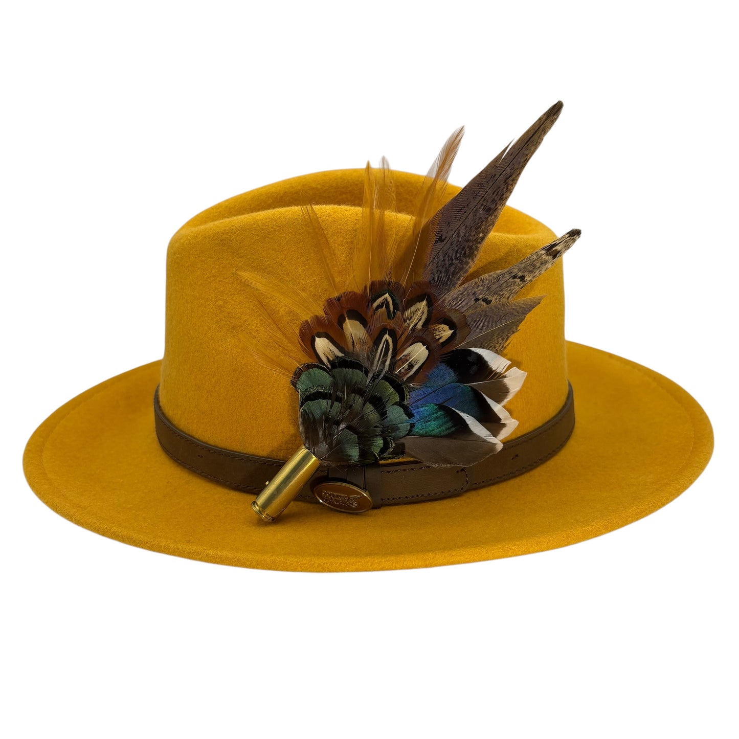 Rust, brown & natural Feather Hat Pin (CFP809)
