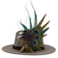 Teal, navy, green, gold & natural Feather Hat Pin (CFP794)