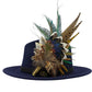 Teal, natural, brown, blue, green & gold Feather Hat Pin (CFP796)