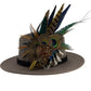 Mustard, navy, teal, green & natural Feather Hat Pin (CFP800)