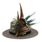 Teal, brown, green, cream & natural Feather Hat Pin (CFP795)