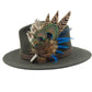 Turquoise, navy, green and natural Feather Hat Pin (CFP820)