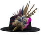 Navy, natural, cerise pink & white Feather Hat Pin (CFP793)