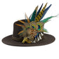 Mustard, navy, teal, green & natural Feather Hat Pin (CFP800)